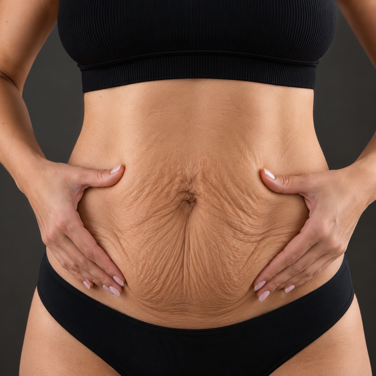 Imagem ilustrativa de flacidez na zona abdominal